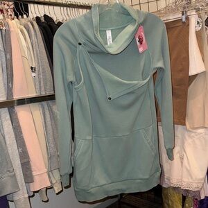 Latched Mama Green Cowl Neck Sweater